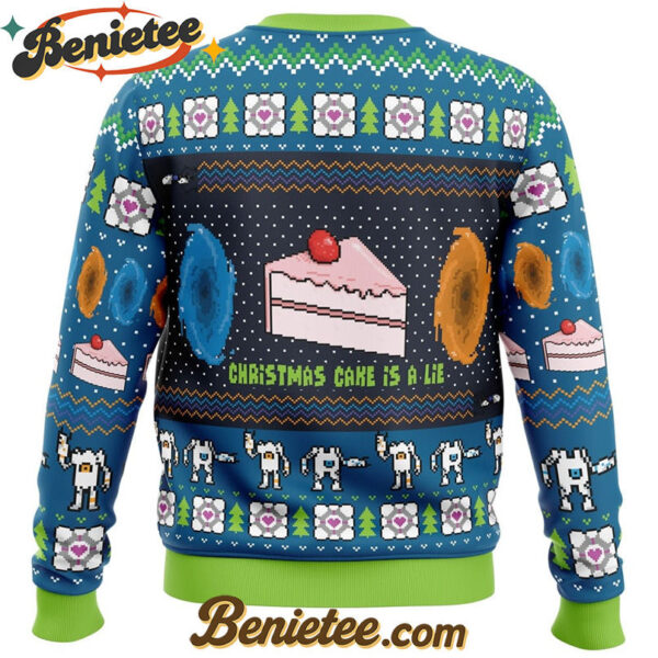 The Christmas Cake Is A Lie Portal 2 Ugly Christmas Sweater