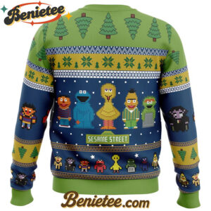 The Main Characters on Sesame Street Ugly Christmas Sweater