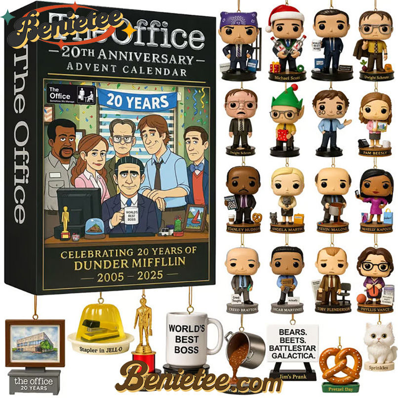 the Office Advent Calendar 2025, Christmas Countdown Advent Calendar Gift Box with 24 Acrylic Ornaments