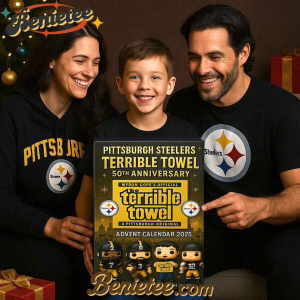The Pittsburgh Steelers Terrible Towel 50th Anniversary Advent Calendar 2025, Christmas Countdown Advent Calendar Gift Box with 24 Acrylic Ornaments
