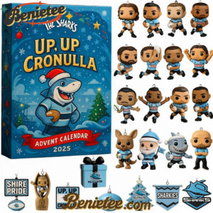 The Sharks Advent Calendar 2025, Christmas Countdown Advent Calendar Gift Box with 24 Acrylic Ornaments