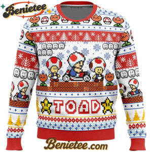 Toad Mario Bros Ugly Christmas Sweater