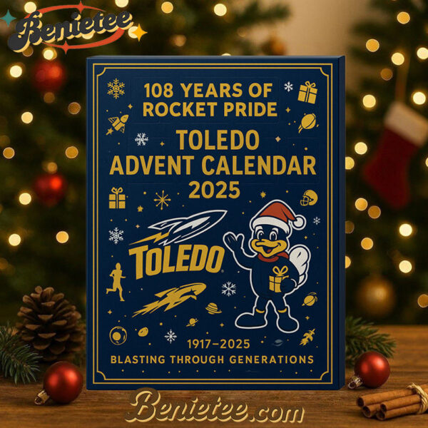Toledo Rockets 108th Anniversary Advent Calendar, Christmas Countdown Advent Calendar Gift Box with 24 Acrylic Ornaments