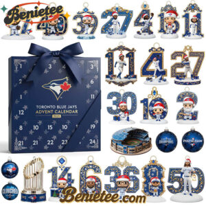 Toronto Blue Jays 2025 AL East Champions Advent Calendar, Christmas Countdown Advent Calendar Gift Box with 24 Acrylic Ornaments