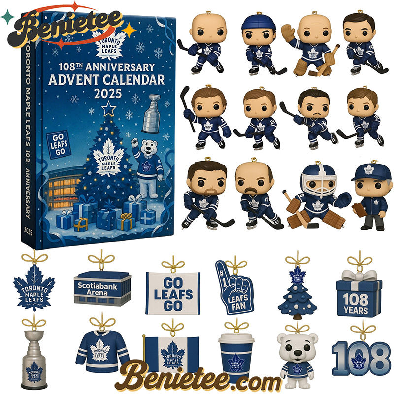 Toronto Maple Leafs Advent Calendar, Christmas Countdown Advent Calendar Gift Box with 24 Acrylic Ornaments