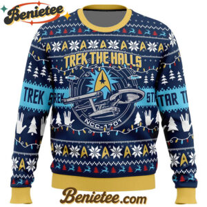 Trek The Halls Star Trek Ugly Christmas Sweater