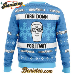 Turn Down For H'wat King of The Hill Ugly Christmas Sweater