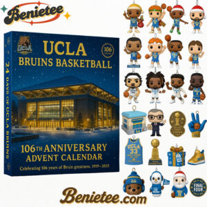 UCLA Bruins Basketball 106th Anniversary 2025 Advent Calendar, Christmas Countdown Advent Calendar Gift Box with 24 Acrylic Ornaments