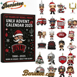 UNLV Rebels 57th Anniversary Advent Calendar, Christmas Countdown Advent Calendar Gift Box with 24 Acrylic Ornaments