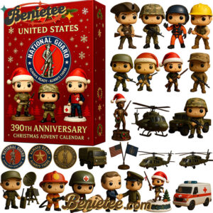 United States National Guard · 390th Anniversary Christmas Advent Calendar, Christmas Countdown Advent Calendar Gift Box with 24 Acrylic Ornaments