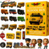 United States School Bus · 2025 Christmas Advent Calendar, Christmas Countdown Advent Calendar Gift Box with 24 Acrylic Ornaments