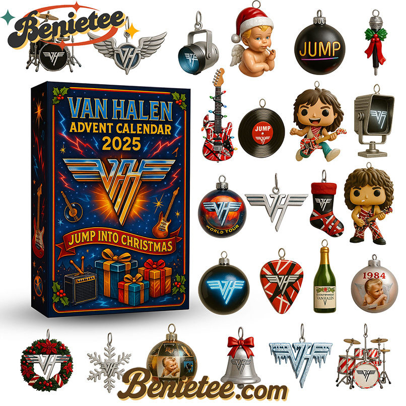 Van Halen Premium Advent Calendar 2025 CHRISTMAS GIFT, CHRISTMAS IDEA, Christmas Countdown Advent Calendar Gift Box with 24 Acrylic Ornaments