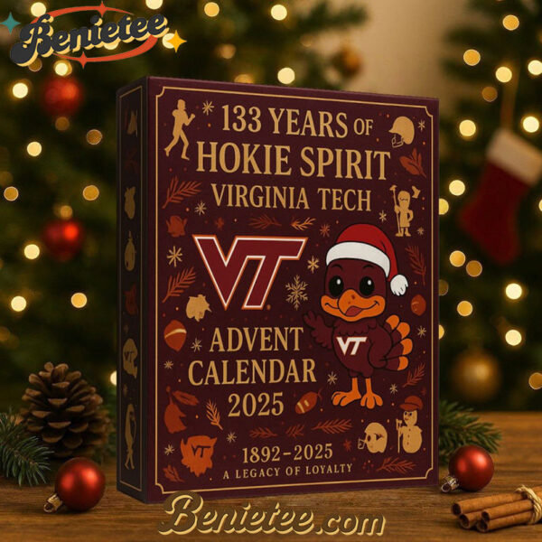Virginia Tech Hokies 133rd Anniversary Advent Calendar, Christmas Countdown Advent Calendar Gift Box with 24 Acrylic Ornaments