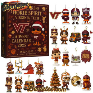 Virginia Tech Hokies Advent Calendar 2025, Christmas Countdown Advent Calendar Gift Box with 24 Acrylic Ornaments