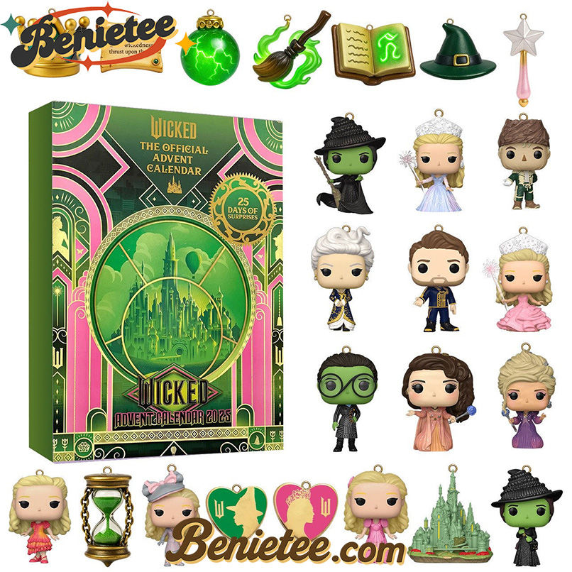 Wicked Premium Advent Calendar 2025 CHRISTMAS GIFT, CHRISTMAS IDEA, Christmas Countdown Advent Calendar Gift Box with 24 Acrylic Ornaments