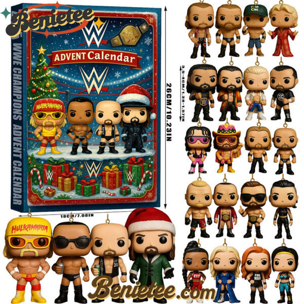 WWE Champions Advent Calendar 2025, Christmas Countdown Advent Calendar Gift Box with 24 Acrylic Ornaments