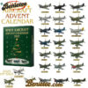 WWII Aircraft Advent Calendar - 24 Mini Warbirds to Unbox (2025 Edition), Christmas Countdown Advent Calendar Gift Box with 24 Acrylic Ornaments