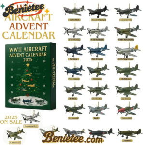 WWII Aircraft Advent Calendar - 24 Mini Warbirds to Unbox (2025 Edition), Christmas Countdown Advent Calendar Gift Box with 24 Acrylic Ornaments