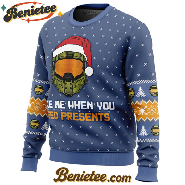 Wake Me When You Need Presents Halo Ugly Christmas Sweater