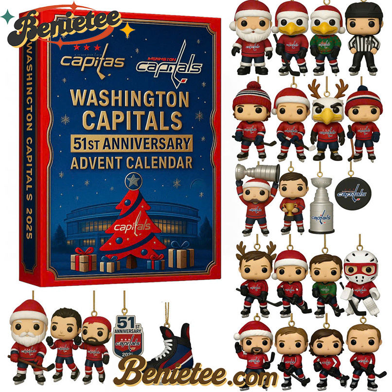 Washington Capitals 51st Anniversary Advent Calendar 2025, Christmas Countdown Advent Calendar Gift Box with 24 Acrylic Ornaments
