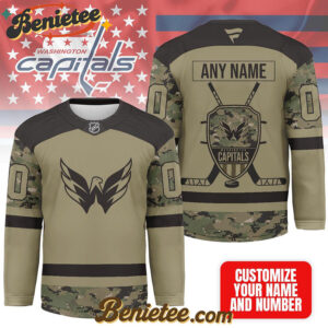 Washington Capitals - Premium NHL Camo Army Hockey Jersey