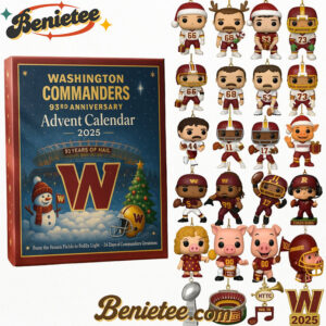 Washington Commanders 93rd Anniversary 2025 Advent Calendar, Christmas Countdown Advent Calendar Gift Box with 24 Acrylic Ornaments