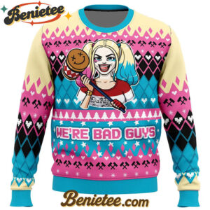 We're Bad Guys Harley Quinn DC Comics Ugly Christmas Sweater