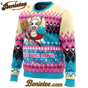 We're Bad Guys Harley Quinn DC Comics Ugly Christmas Sweater