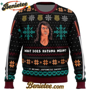What does Katana mean? Samurai Cop Ugly Christmas Sweater