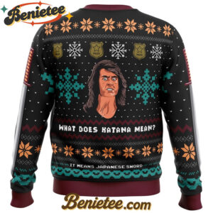 What does Katana mean? Samurai Cop Ugly Christmas Sweater