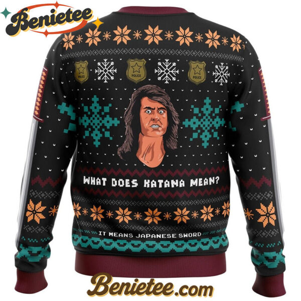 What does Katana mean? Samurai Cop Ugly Christmas Sweater