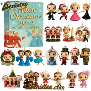 White Christmas Advent Calendar 2025, Christmas Countdown Advent Calendar Gift Box with 24 Acrylic Ornaments