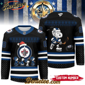 Winnipeg Jets - Premium NHL Peanuts Snoopy Hockey Jersey Ver 2