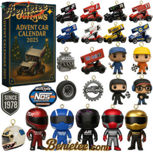 World of Outlaws Sprint Car Series Advent Calendar 2025, Christmas Countdown Advent Calendar Gift Box with 24 Acrylic Ornaments