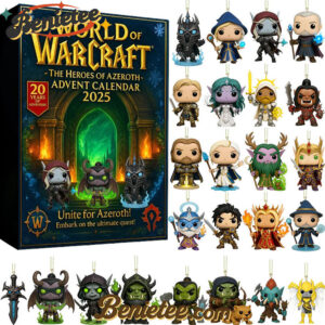 World of Warcraft Advent Calendar 2025, Christmas Countdown Advent Calendar Gift Box with 24 Acrylic Ornaments