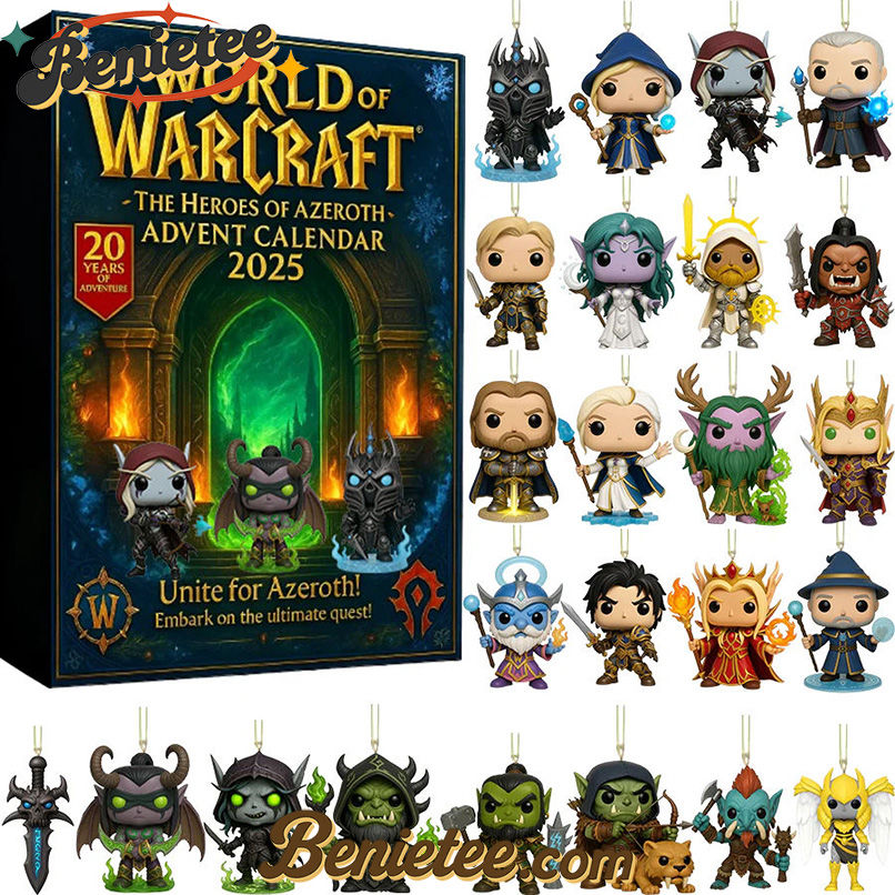 World of Warcraft Advent Calendar 2025, Christmas Countdown Advent Calendar Gift Box with 24 Acrylic Ornaments