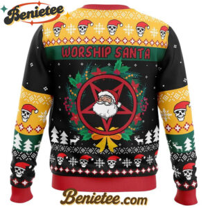 Worship Santa Ugly Christmas Sweater