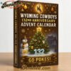 Wyoming Cowboys 132nd Anniversary Advent Calendar 2025, Christmas Countdown Advent Calendar Gift Box with 24 Acrylic Ornaments