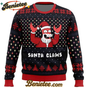 Xmas Ugly sweater Santa Claws Zoidberg Futurama Ugly Christmas Sweater
