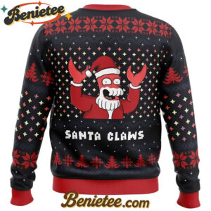Xmas Ugly sweater Santa Claws Zoidberg Futurama Ugly Christmas Sweater
