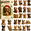 Yorkshire Terrier Sweet Wonderland 2025 Advent Calendar, Christmas Countdown Advent Calendar Gift Box with 24 Acrylic Ornaments