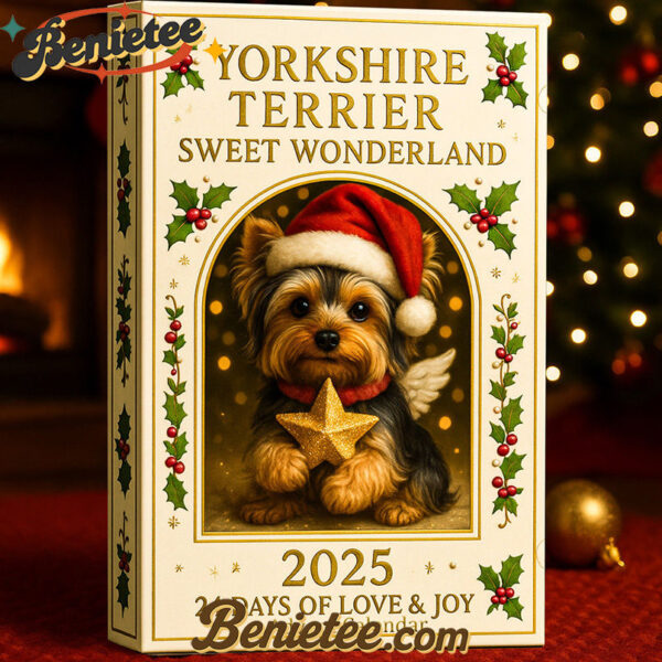 Yorkshire Terrier Sweet Wonderland 2025 Advent Calendar, Christmas Countdown Advent Calendar Gift Box with 24 Acrylic Ornaments