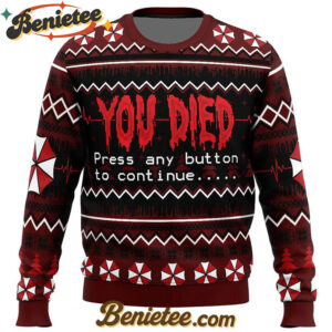 You Died Resident Evil Ugly Christmas Sweater
