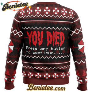You Died Resident Evil Ugly Christmas Sweater