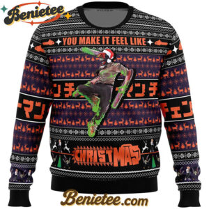 You Make It Feel Like Christmas Chainsaw Man Ugly Christmas Sweater
