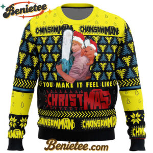 You Make It Fell Like Christmas Chainsaw Man Ugly Christmas Sweater