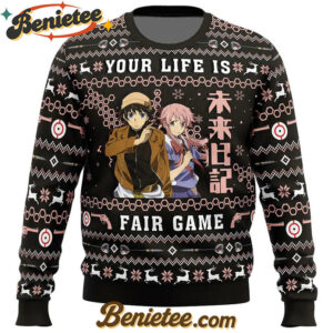 Your Life is Fair Game Future Diary Ugly Christmas Sweater