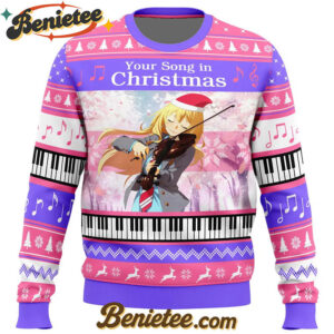 Your Song in Christmas Your Lie in April Ugly Christmas Sweater