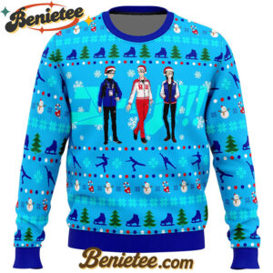 Yuri on Ice The Top 3 Ice Skaters Ugly Christmas Sweater