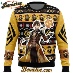 Zhongli Genshin Impact Ugly Christmas Sweater